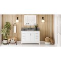 Jeffrey Alexander 48In. White Theodora Vanity, Boulder Cultured Marble Vanity Top, Undermount Rectangle Bowl VKITTHE48WHBOR